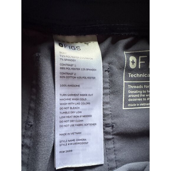 Figs Zamora Technical Collection Jogger Scrub Pants XXS/P Navy Blue With Yellow - Picture 4 of 10